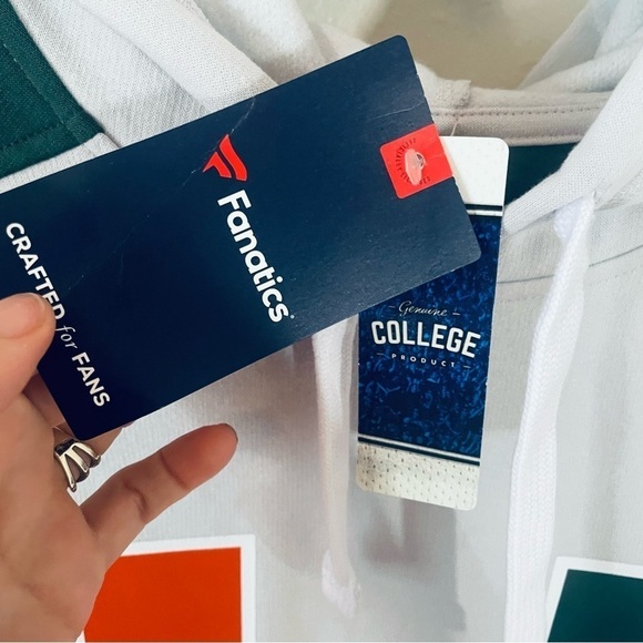 🏈 NWT Fanatics Men's Miami Hurricanes Arctic Hoodie – Cotton Blend Fleece – L - Picture 11 of 11